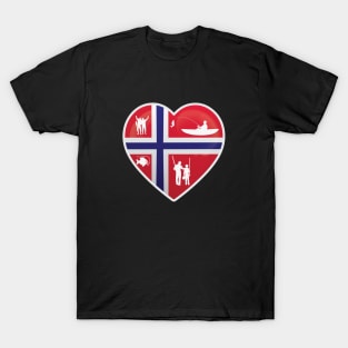 I Love Fishing in Norway Flag Fisherman Angler T-Shirt